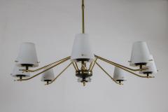  Stilnovo Italian Mid Century Modern Eight Lights Chandelier attributed to Stilnovo 1960 - 3449976