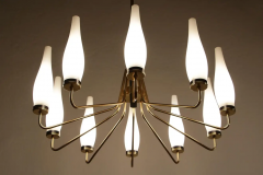  Stilnovo Italian Mid Century Modern Ten Lights Chandelier Attributer to Stilnovo 1950s - 2602055