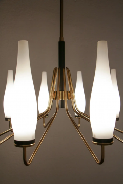  Stilnovo Italian Mid Century Modern Ten Lights Chandelier Attributer to Stilnovo 1950s - 2602059
