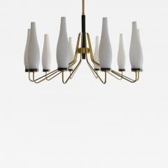  Stilnovo Italian Mid Century Modern Ten Lights Chandelier Attributer to Stilnovo 1950s - 2613052