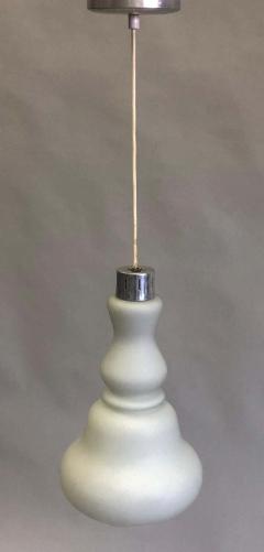  Stilnovo Italian Mid Century White Murano Glass Pendant or Lantern by Stilnovo - 1746694