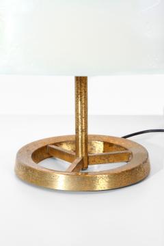  Stilnovo Italian MidCentury Table Lamp white by Stilnovo in brass Italy 1950s - 1329437