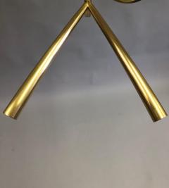  Stilnovo Italian Midcentury Sunburst Star Form 10 Arm Brass Chandelier Attr Stilnovo - 1672293
