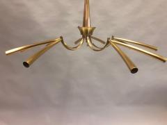  Stilnovo Italian Midcentury Sunburst Star Form 10 Arm Brass Chandelier Attr Stilnovo - 1672294