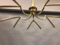  Stilnovo Italian Midcentury Sunburst Star Form 10 Arm Brass Chandelier Attr Stilnovo - 1672297