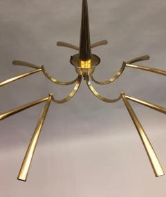  Stilnovo Italian Midcentury Sunburst Star Form 10 Arm Brass Chandelier Attr Stilnovo - 1672301