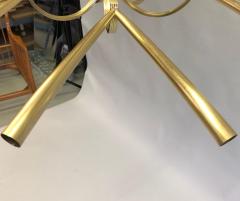  Stilnovo Italian Midcentury Sunburst Star Form 10 Arm Brass Chandelier Attr Stilnovo - 1672302