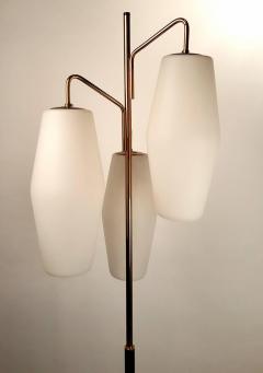  Stilnovo Italian Modernist Stilnovo Floor Lamp with Frosted Glass Shades and Marble Base - 450070