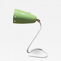  Stilnovo Italy Modern Chartreuse Cone Desk Table Lamp Sculptural Base in White 1950s - 2111635