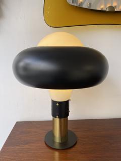  Stilnovo Lamp Lacquered Metal Brass and Opaline Glass Italy 1950s - 1920694