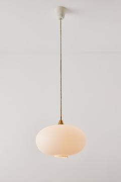  Stilnovo Large 1950s Glass Metal Pendant Lamp Attributed to Bruno Gatta for Stilnovo - 2514873