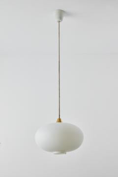  Stilnovo Large 1950s Glass Metal Pendant Lamp Attributed to Bruno Gatta for Stilnovo - 2514875