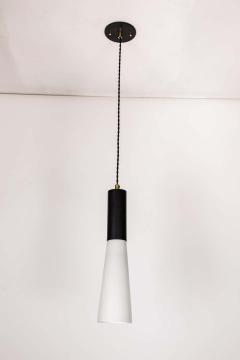  Stilnovo Large 1950s Glass and Metal Suspension Lamp Attributed to Stilnovo - 1606131