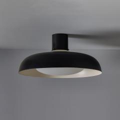  Stilnovo Large 1950s Stilnovo Black Metal and Opaline Glass Ceiling Lamp by Bruno Gatta - 4291922