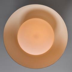  Stilnovo Large 1950s Stilnovo Black Metal and Opaline Glass Ceiling Lamp by Bruno Gatta - 4291928
