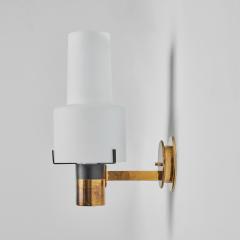  Stilnovo Large 1950s Stilnovo Model 2079 1 Brass Opaline Glass Sconce - 2818183