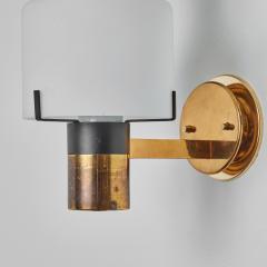  Stilnovo Large 1950s Stilnovo Model 2079 1 Brass Opaline Glass Sconce - 2818185