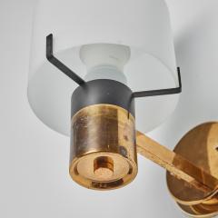  Stilnovo Large 1950s Stilnovo Model 2079 1 Brass Opaline Glass Sconce - 2818188