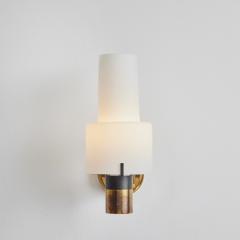  Stilnovo Large 1950s Stilnovo Model 2079 1 Brass Opaline Glass Sconce - 2818190