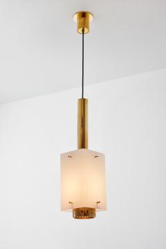  Stilnovo Large 1950s Stilnovo Model Brass and Glass Pendant with Original Yellow Label - 2520833