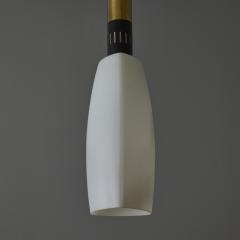  Stilnovo Large 1950s Stilnovo Opaline Glass and Brass Pendant Lamp - 3828958