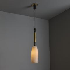  Stilnovo Large 1950s Stilnovo Opaline Glass and Brass Pendant Lamp - 3828959