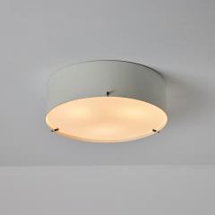  Stilnovo Large 1960s Stilnovo Opaline Glass Metal Flush Mount by Bruno Gatta - 3489993