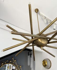  Stilnovo Large Brass Sputnik Fireworks Chandelier Italy 1980s - 2235618