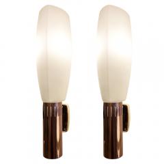  Stilnovo Large Brass and Glass Stilnovo Sconces Italy 1960s - 752136