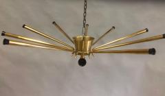  Stilnovo Large Italian Midcentury Brass Sunburst or Star Flush Mount Pendant Stilnovo - 1683794