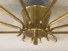  Stilnovo Large Italian Midcentury Brass Sunburst or Star Flush Mount Pendant Stilnovo - 1683799