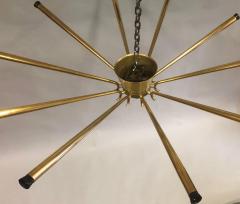  Stilnovo Large Italian Midcentury Brass Sunburst or Star Flush Mount Pendant Stilnovo - 1683803