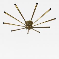  Stilnovo Large Italian Midcentury Brass Sunburst or Star Flush Mount Pendant Stilnovo - 1685178