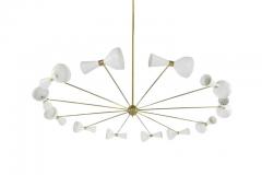  Stilnovo Large Scale Italian Chandelier in the Style of Stilnovo 1950s - 548230