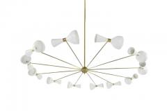  Stilnovo Large Scale Italian Chandelier in the Style of Stilnovo 1950s - 548230