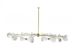  Stilnovo Large Scale Italian Chandelier in the Style of Stilnovo 1950s - 548234