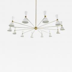  Stilnovo Large Scale Italian Chandelier in the Style of Stilnovo 1950s - 549281