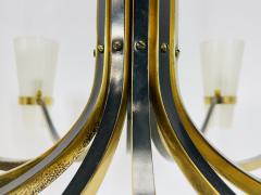  Stilnovo Mid Century Italian 12 Arm Chandelier by Stilnovo in Brass and Murano Glass - 4202772