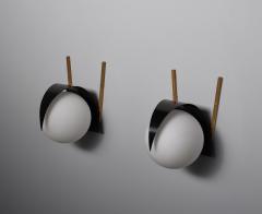  Stilnovo Mid Century Italian Sconces Vintage STILNOVO Brass and Opaline Glass appliques - 4423029