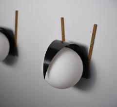  Stilnovo Mid Century Italian Sconces Vintage STILNOVO Brass and Opaline Glass appliques - 4423030