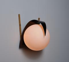  Stilnovo Mid Century Italian Sconces Vintage STILNOVO Brass and Opaline Glass appliques - 4423036