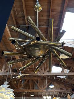  Stilnovo Mid Century Italian Small Stilnovo Orbit Chandelier Brass Italy 1955 - 3294475
