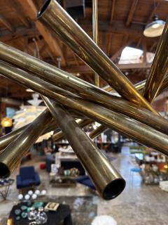  Stilnovo Mid Century Italian Small Stilnovo Orbit Chandelier Brass Italy 1955 - 3294481