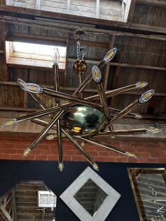 Stilnovo Mid Century Italian Stilnovo Orbit Chandelier Brass Italy 1955 - 3294470