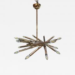  Stilnovo Mid Century Italian Stilnovo Orbit Chandelier Brass Italy 1955 - 3294693