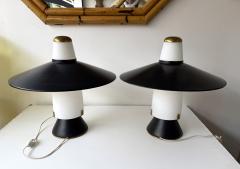  Stilnovo Mid Century Modern Pair of Lamps Brass Lacquered Metal by Stilnovo Italy 1950s - 4417655