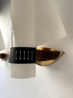  Stilnovo Mid Century Modern Sconces Perspex Brass by Stilnovo Italy 1960s - 3322215