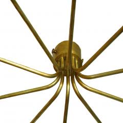  Stilnovo Mid Century Modern by Stilnovo Brass Italian Flush Mounted Ceiling Light - 1046277
