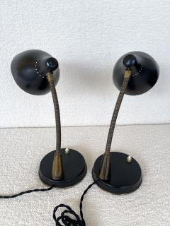  Stilnovo Mid Century Pair of Lamps lacquered metal and Brass by Stilnovo Italy 1950s - 2145469