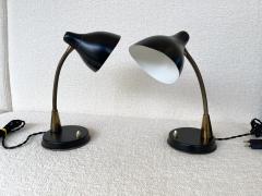  Stilnovo Mid Century Pair of Lamps lacquered metal and Brass by Stilnovo Italy 1950s - 2145470